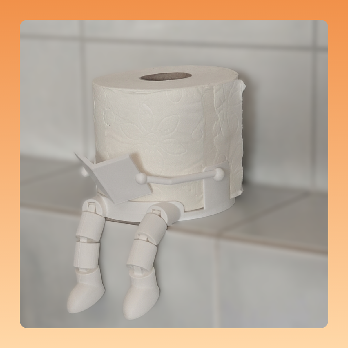 Toilettenpapierrollenhalter „Liest Buch“